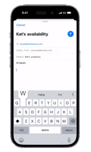GIF: iPhone with text being written in an email