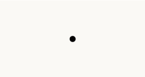 Off-white background with small black dot in the middle of the image