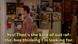 GIF: Man says "Yes! That's the kind of out-of-the-box thinking I'm looking for."